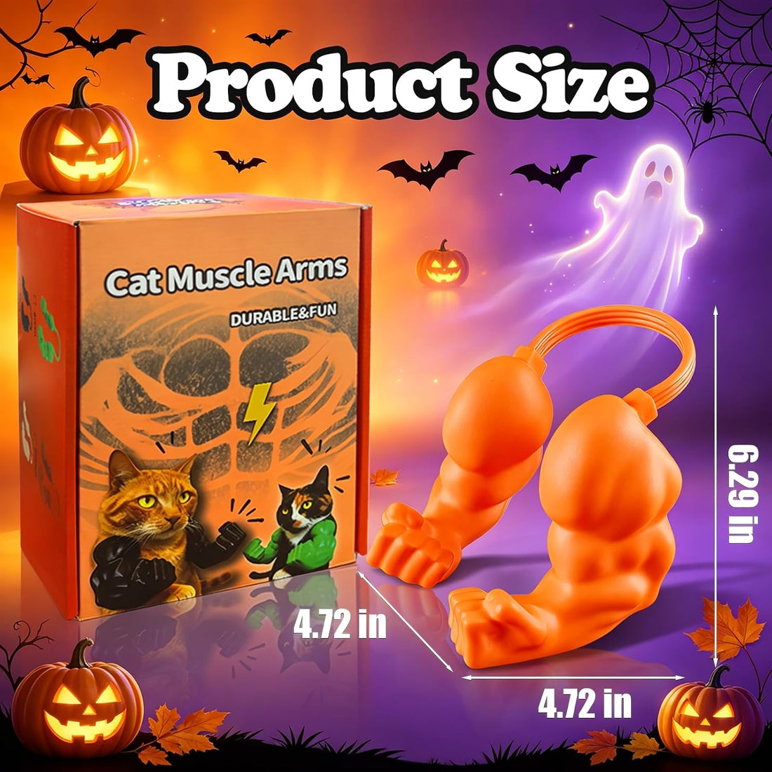 babyye Cat Toys Muscle Arms, Funny Printed Cat's Neck Arm with Muscle