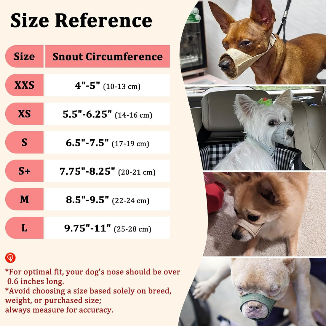 Mayerzon Fabric Dog Muzzle for Short Snout Small Dogs Chihuahuas