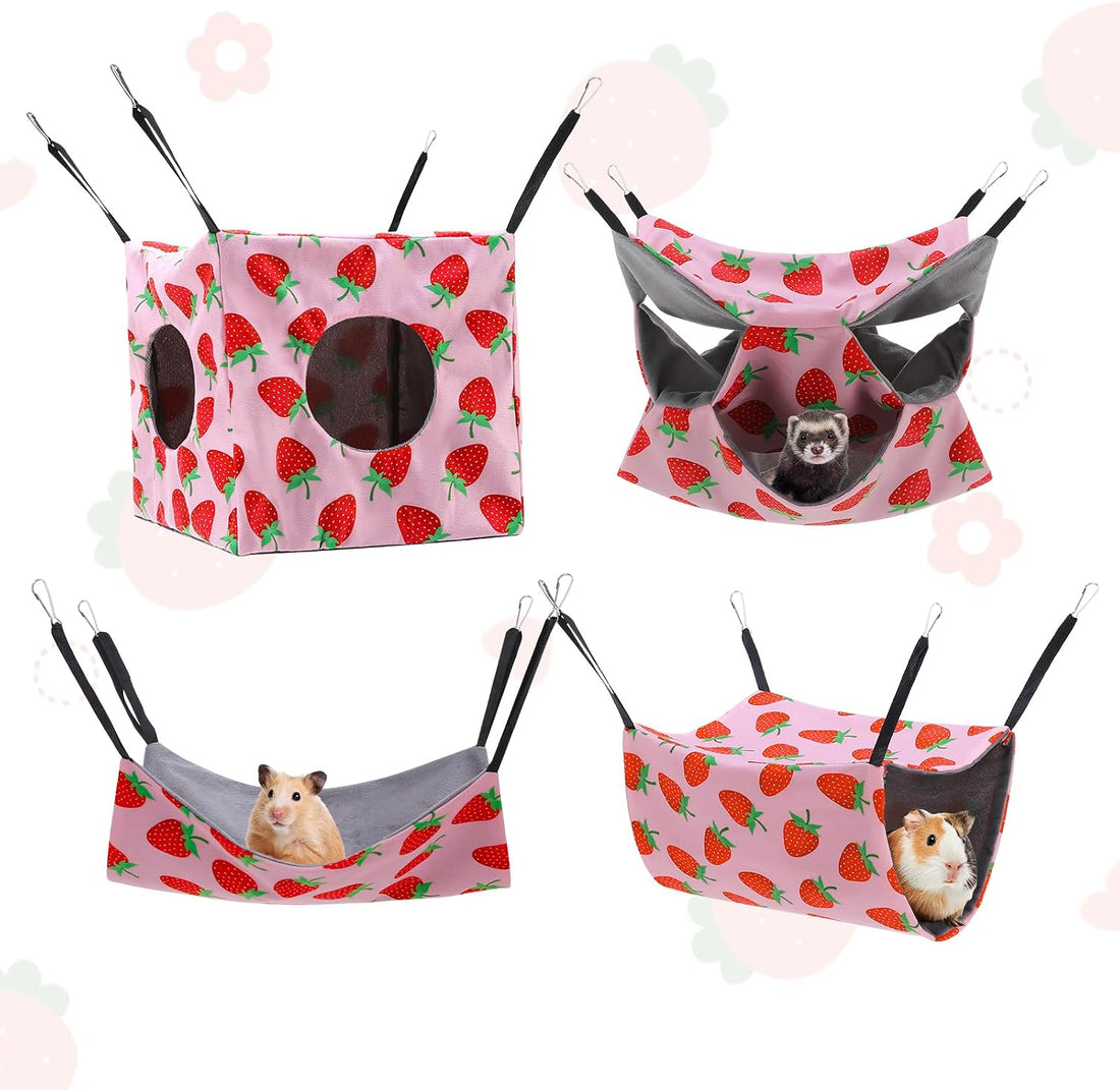 Hamster Hammock, 4 Pack Ferrets Guinea Rat Cage Accessories