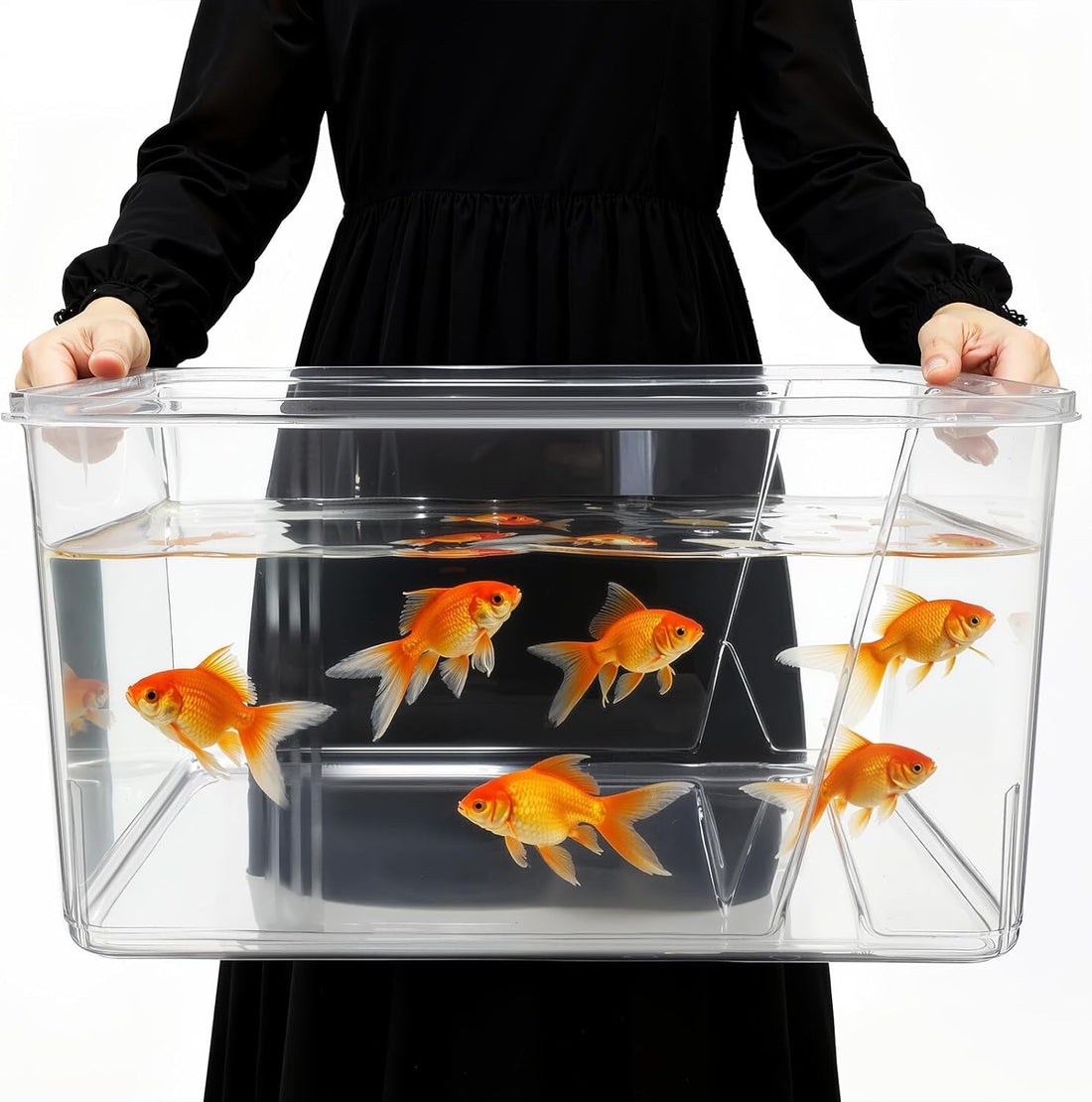 Geelin 1 Gallon Plastic Fishbowl Round Large Clear Shatterproof Tank