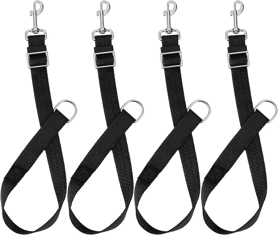 4PC Black Nylon Horse Bucket Straps Hangers Adjustable 20 to 30 in