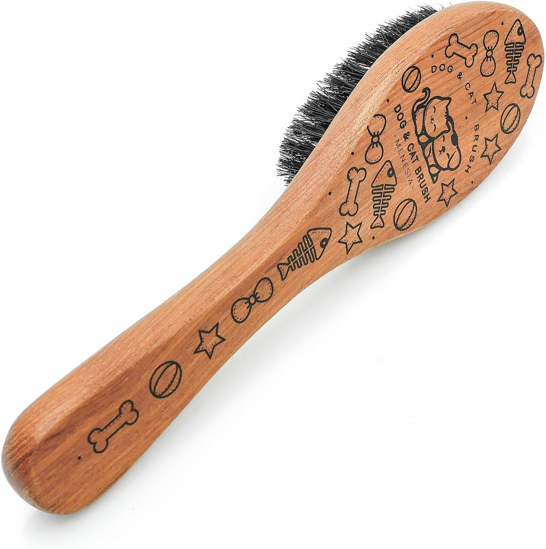 Menesia Pet Soft Brush with Wood Handle and Boar Bristle Hair