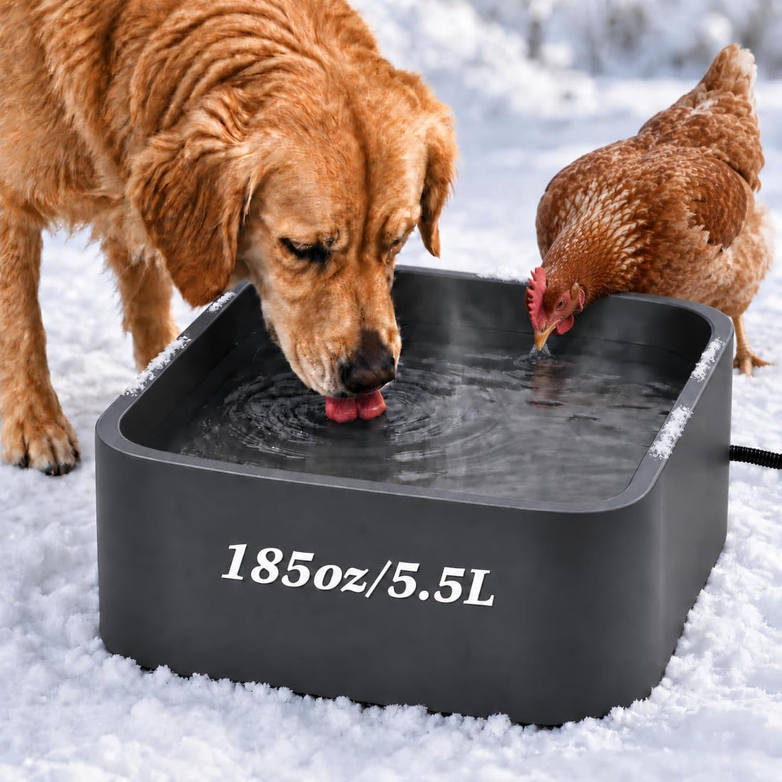 Heated Dog Bowl, 5.5L Extra Large Heated Pet Water Bowl
