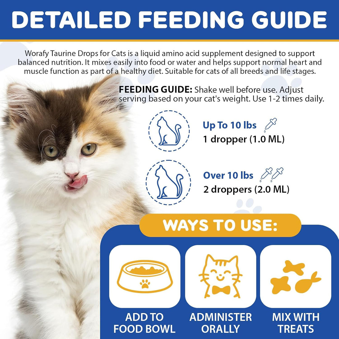 Taurine Drops for Cats for Eyesight, Heart, Muscle & Immune Support