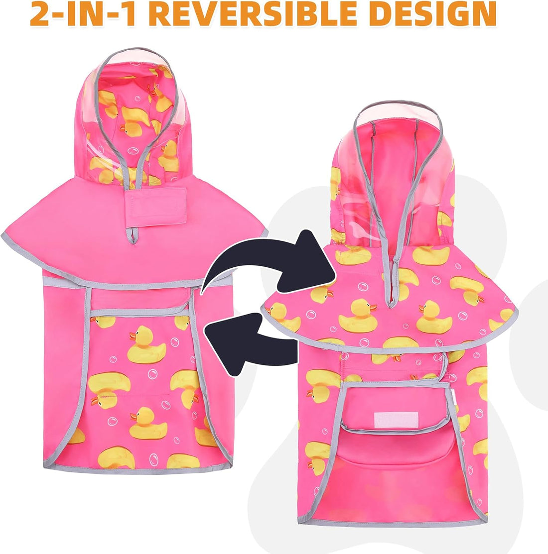 KOOLTAIL 2-in-1 Reversible Small Dog Raincoat