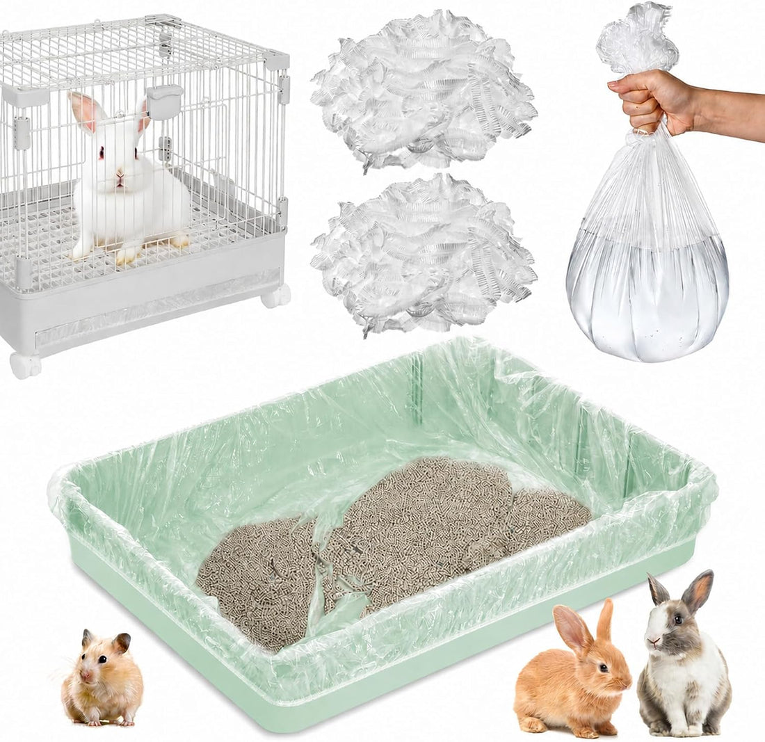 120 Pcs Disposable Plastic Cage Liners 27x19 in Clear Bunny Litter