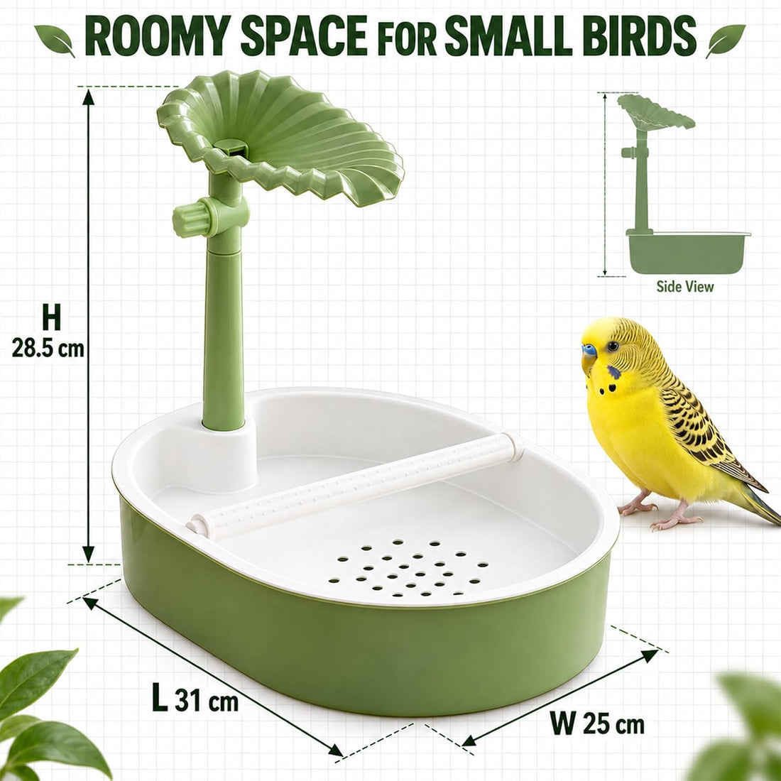 Bird Shower, Parrot Shower Fountain, Adjustable Water Flow