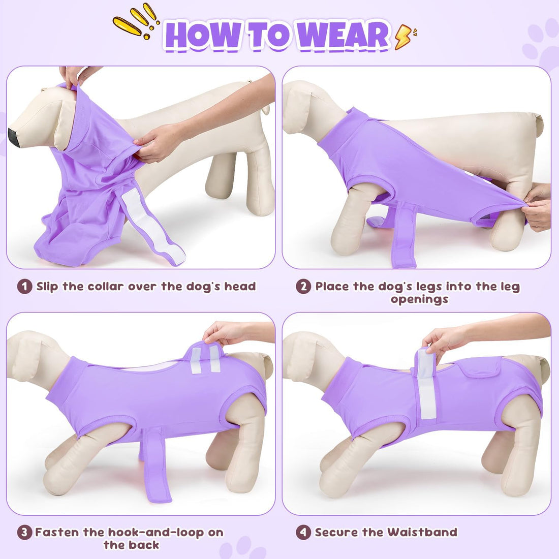 Lukovee Recovery Suit for Dogs, Female Male Spay Neuter Surgery Onesie