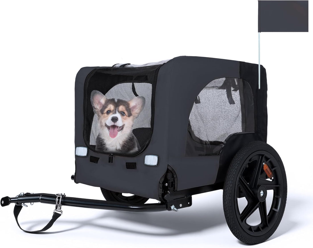 KEIKI Dog Bike Trailer with Built-in Leash