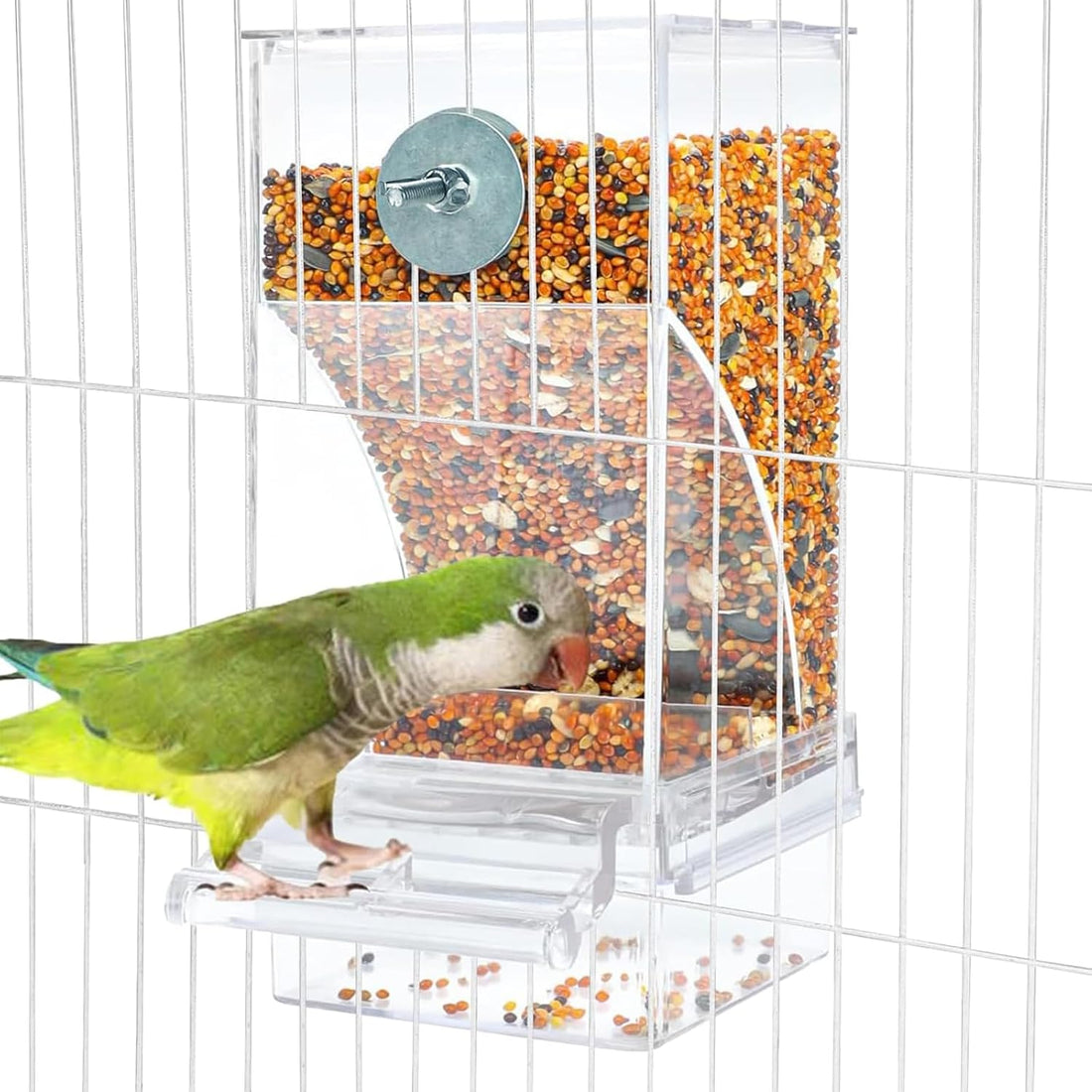 No Mess Bird Feeder for Cage Automatic Small Bird Food Container