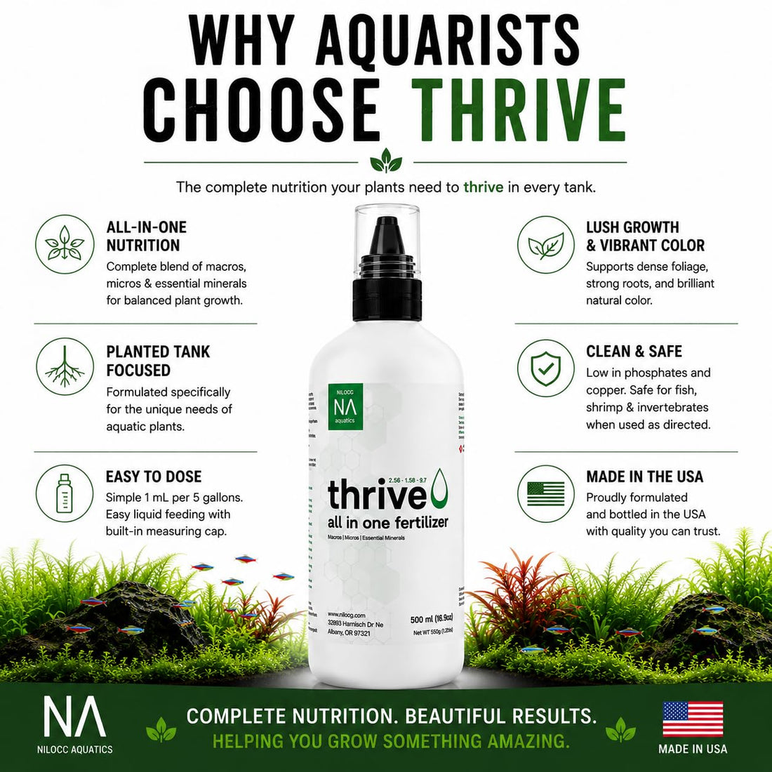 Thrive Planted Aquarium Fertilizer -All in One Planted Tank Liquid