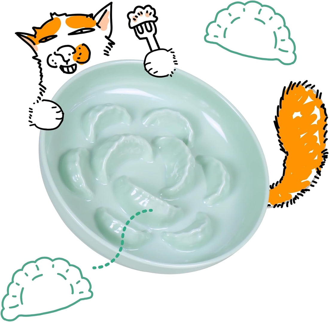 Unbreakable Slow Feeder Bowl for Cats and Small Dogs- Cat Plates