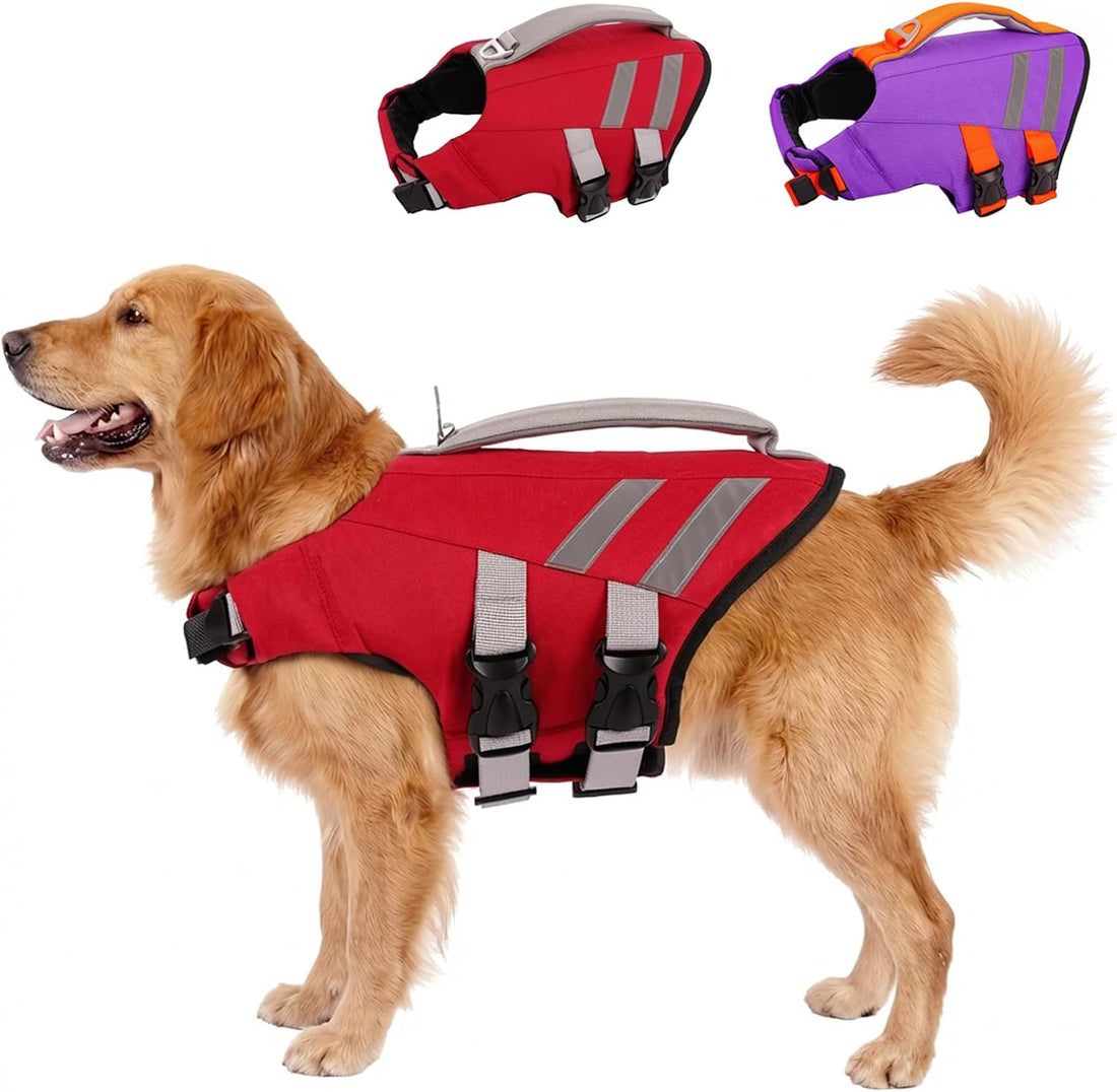 LeLePet Dog Life Jacket, High Flotation Swim Vest for Dogs