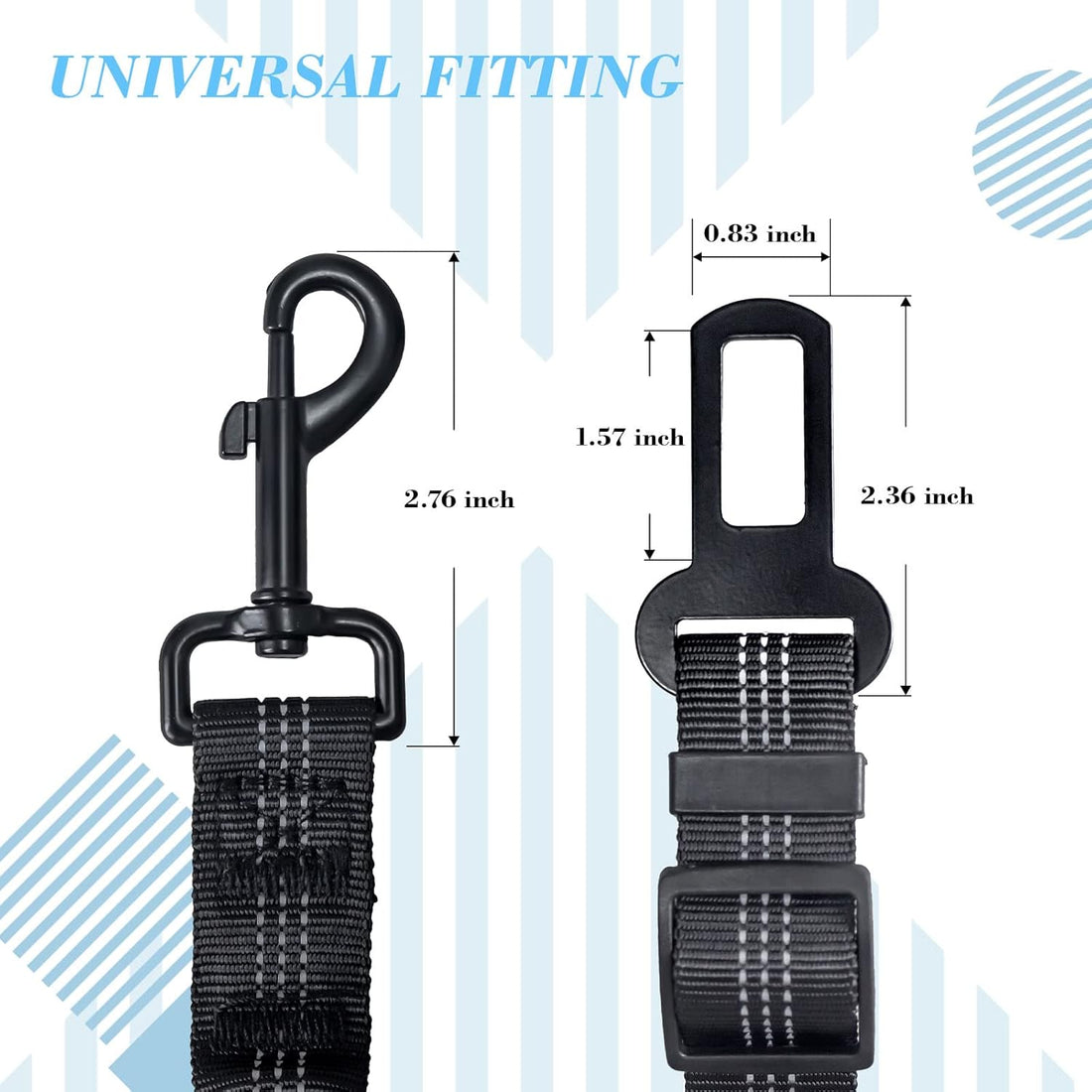 2 Pack Dog Seat Belt Adjustable Dog Car Seatbelts for Vehicle Nylon