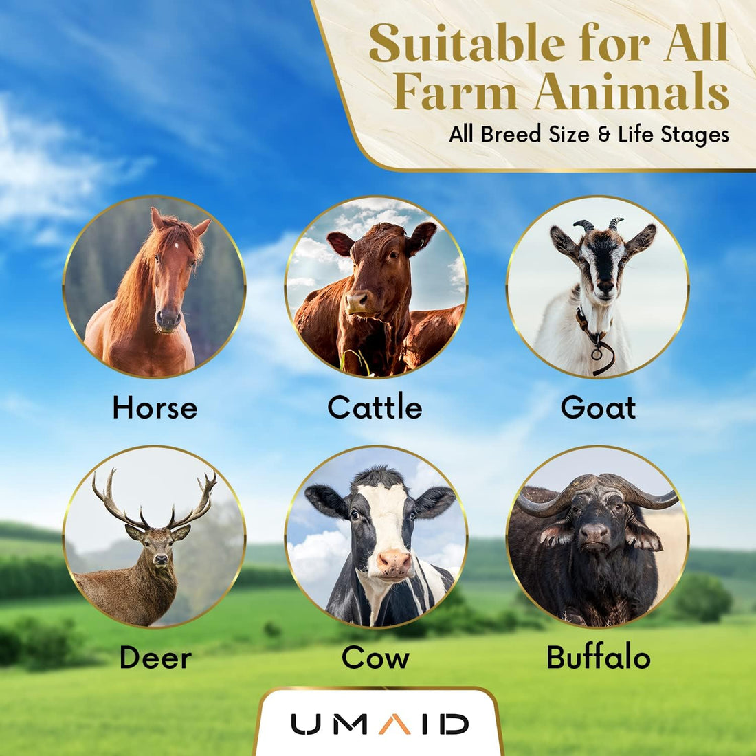 UMAID Himalayan Salt Lick 6 lbs on Rope for Horse, Deer