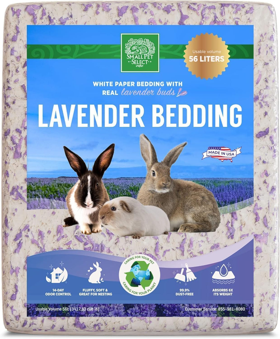 Small Pet Select Rose Paper Bedding, Odor Control, 56 L
