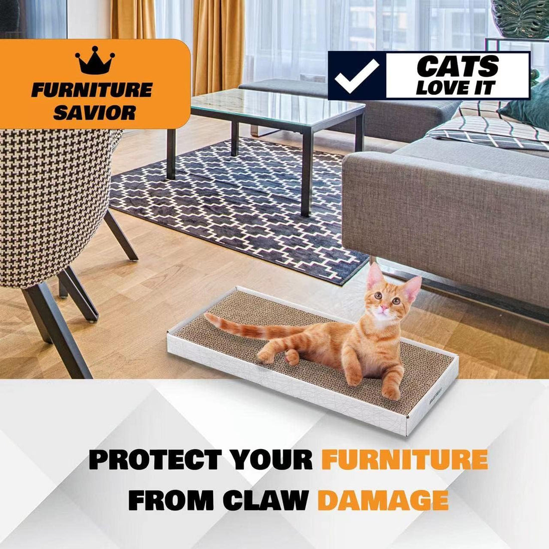 Cardboard Scratcher Pad Scratching Post:Smartbean 3PCS Cat