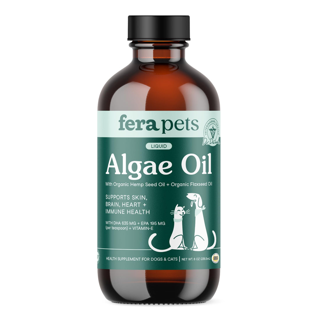 Fera Pets Algae Oil - Cats & Dogs Omega 3 Oil - Vegan - Immune, Heart