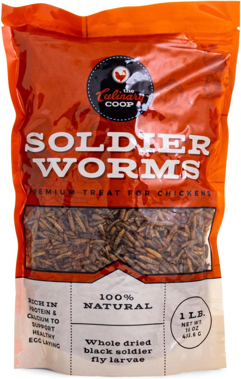 Fluker's Culinary Coop Premium Chicken Treats, Dried Soldier Worms