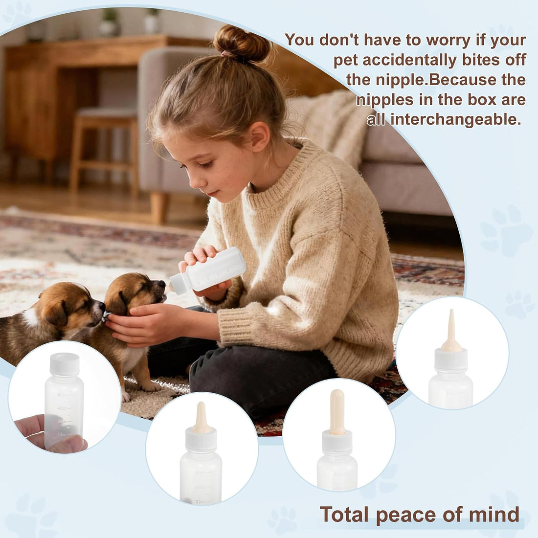 GLIDESMOOTH Kitten Bottle Feeding Kit, Easy-to-Use Kitten Feeding Set