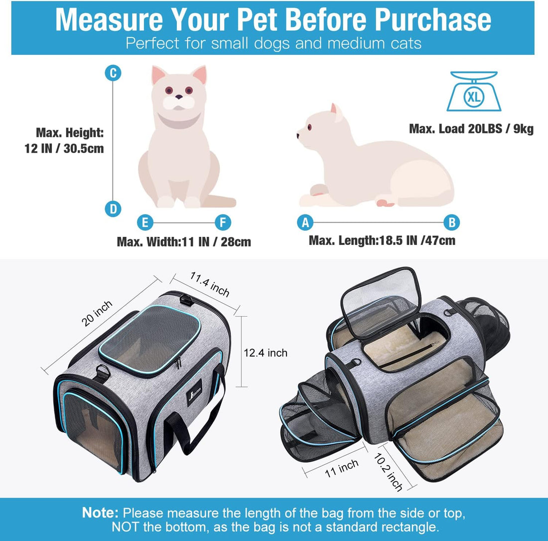 Siivton Cat Carrier,4 Sided Expandable Pet Carrier