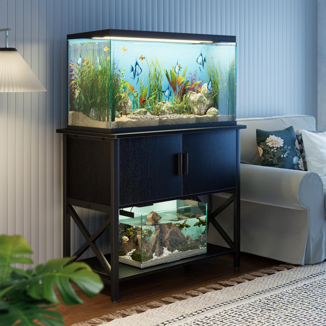 APPOLYN 40-50 Gal Aquarium Stand with Cabinet Storage