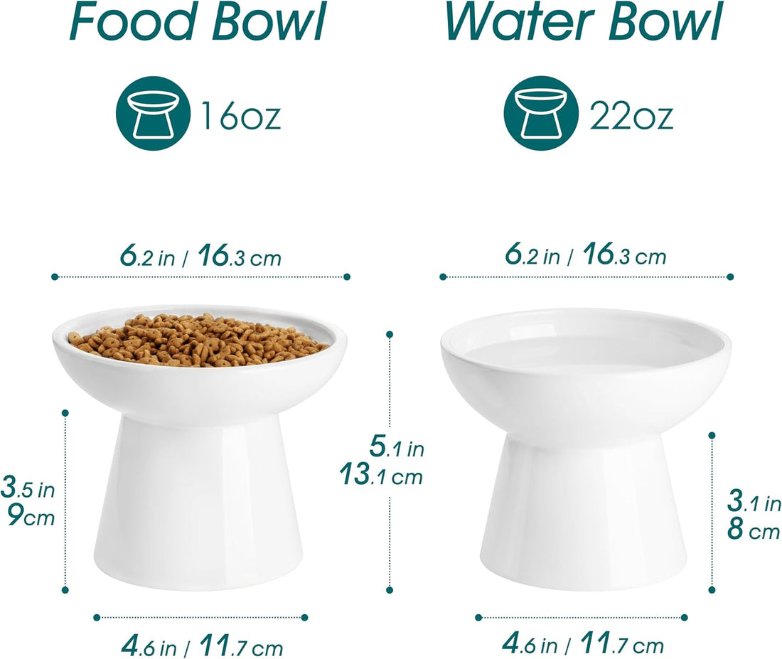 vancasso Extra Wide Elevated Cat Bowls 2-Pack