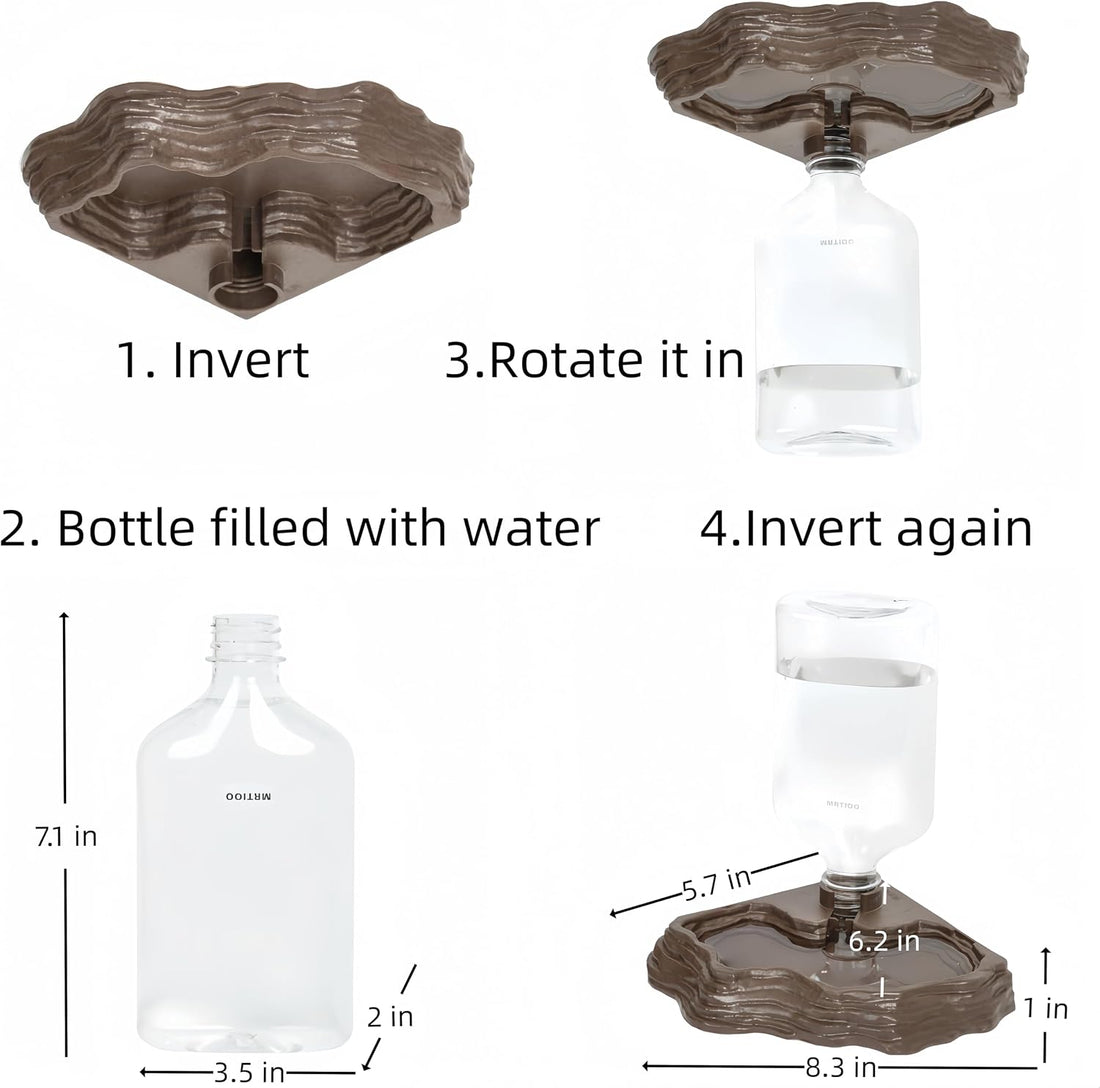 Lizard Bearded Dragon Water Bowl Dish Automatic Dispenser,17oz