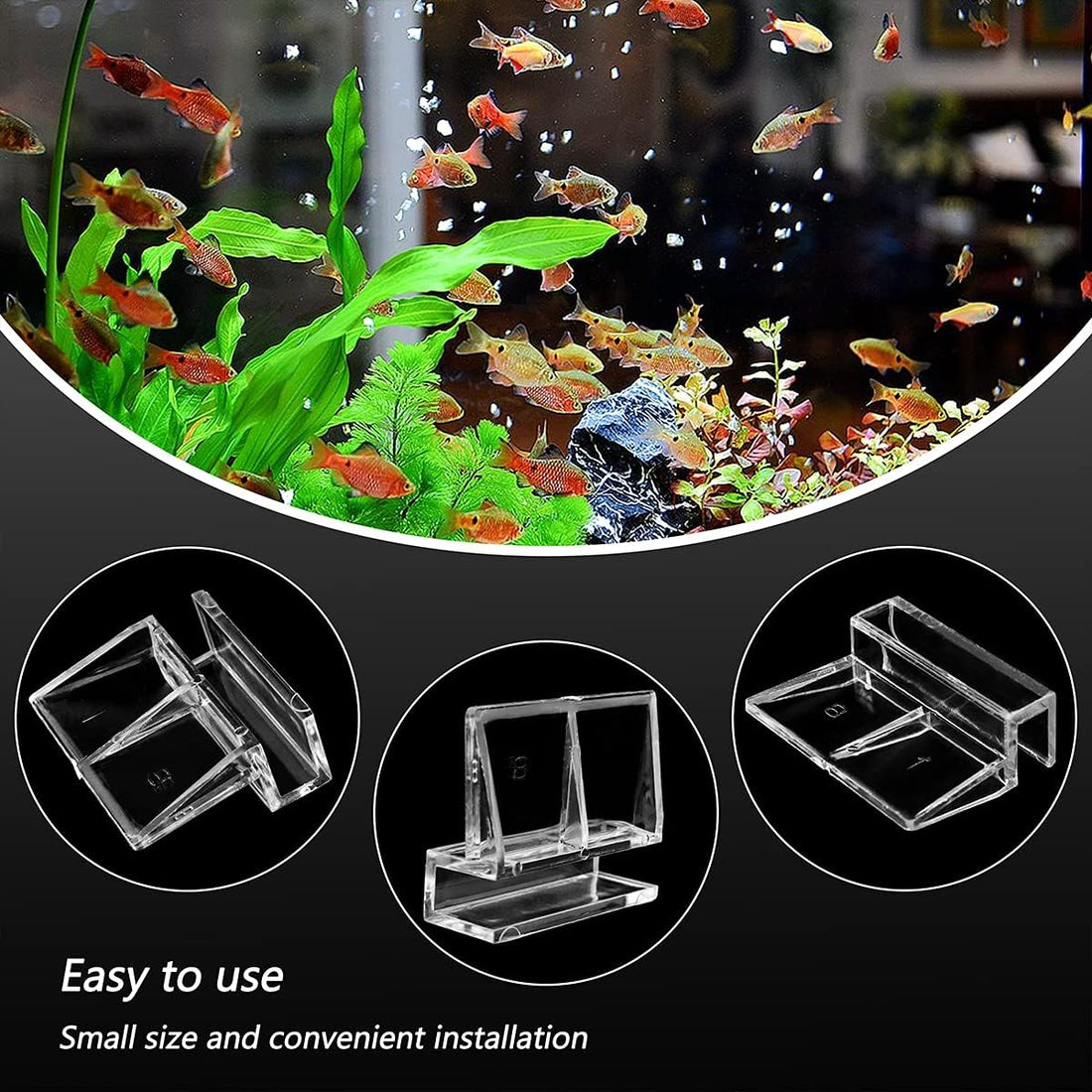 16 PCS 8mm Acrylic Aquarium Cover Clip, Clear