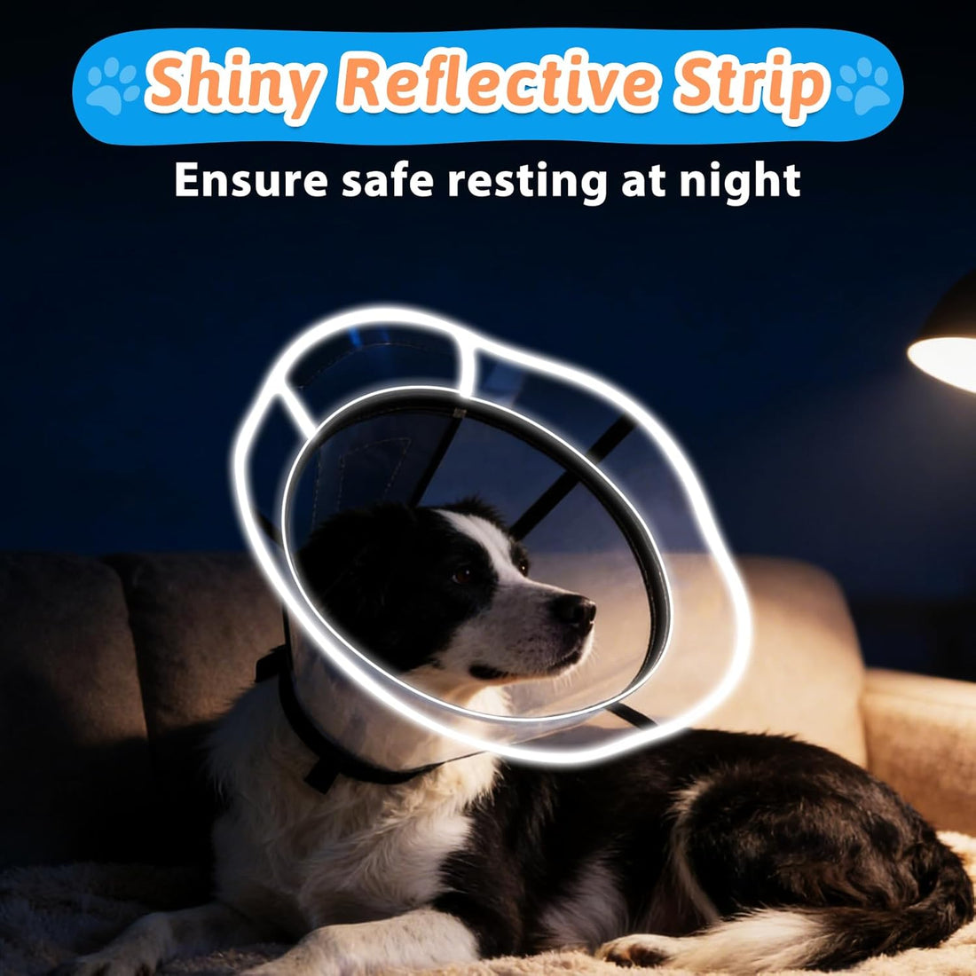 Didopet Extended Dog Cone to Stop Licking, Adjustable Depth