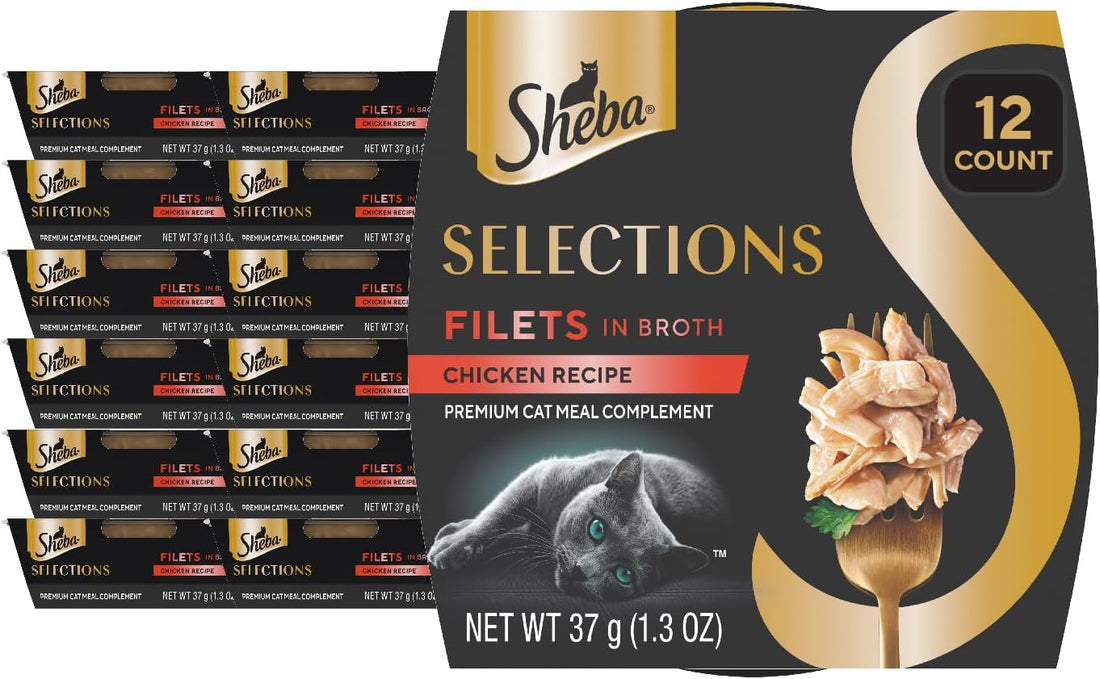 Sheba Selections Filets Wet Cat Food Complement, Chicken, 1.3 oz