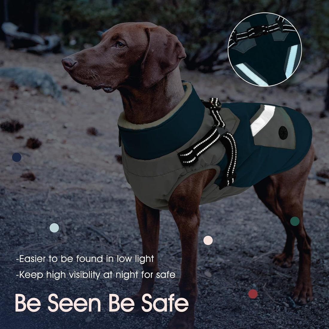 Dog Coat for Large Dogs Waterproof Dog Winter Jacket with Harness