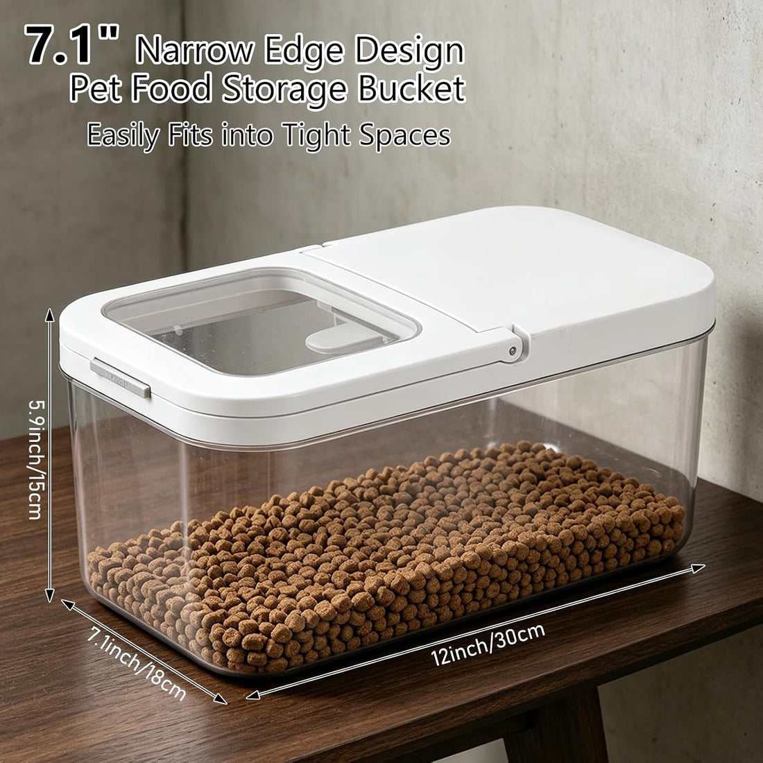 YEXEXINM Pet Food Storage Container with Lid & Scooper 5-7.5lbs/6L