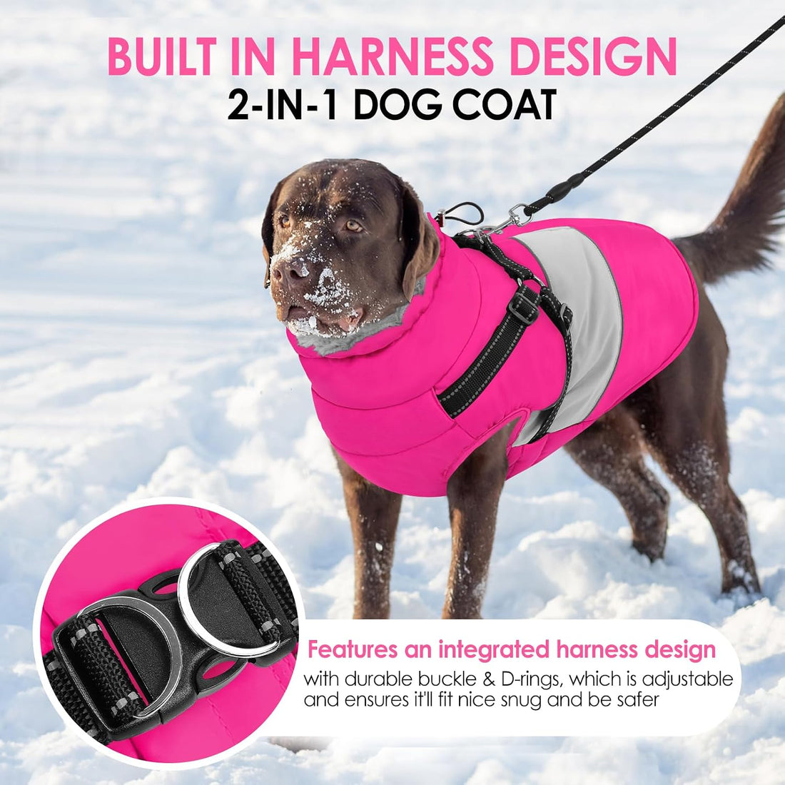 AOFITEE Dog Coat Large Dog Winter Coat Waterproof Dogs Jacket