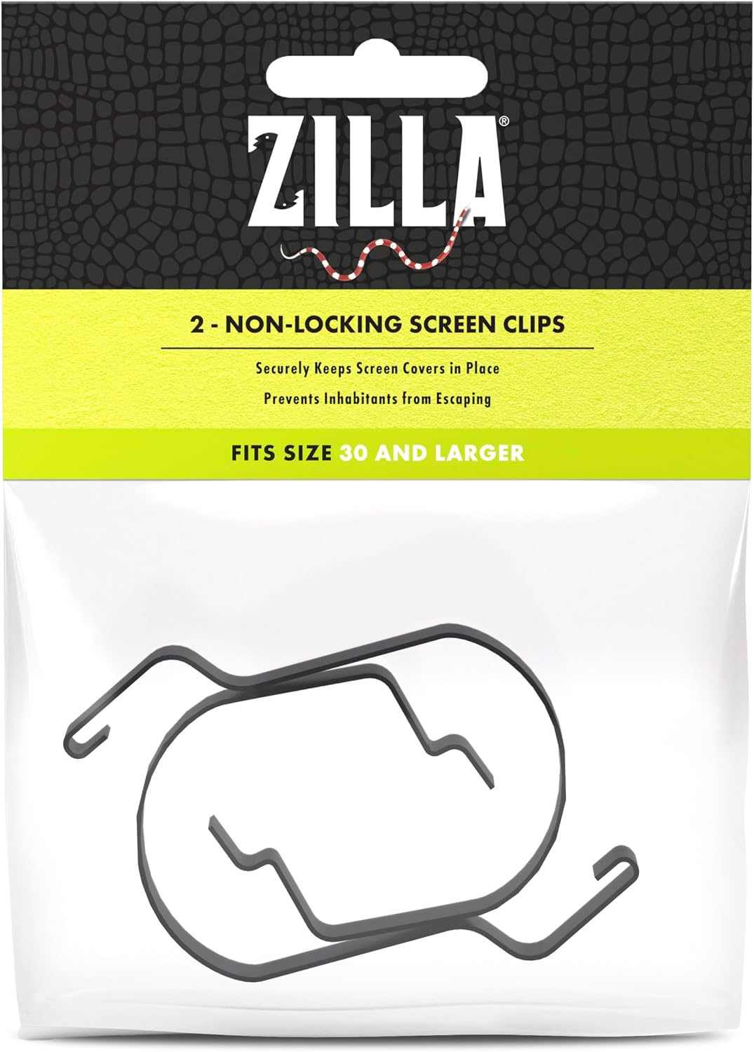 Zilla Reptile Terrarium Fresh Air Screen Non-Locking Clips, 2 Pack