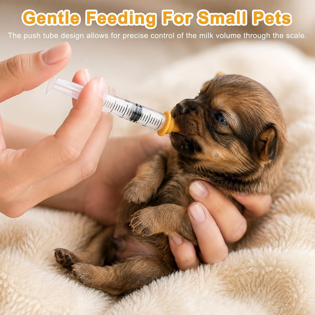 Pet Nursing Kit, Kitten Bottle & Syringes Feeding Set with Silicone