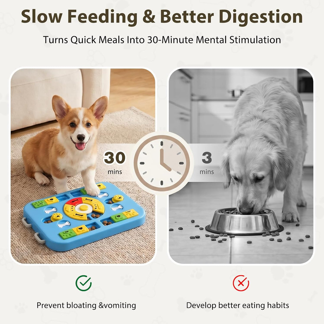 Dog Puzzle Toy, Treat Dispensing Dog Enrichment Toys, Blue