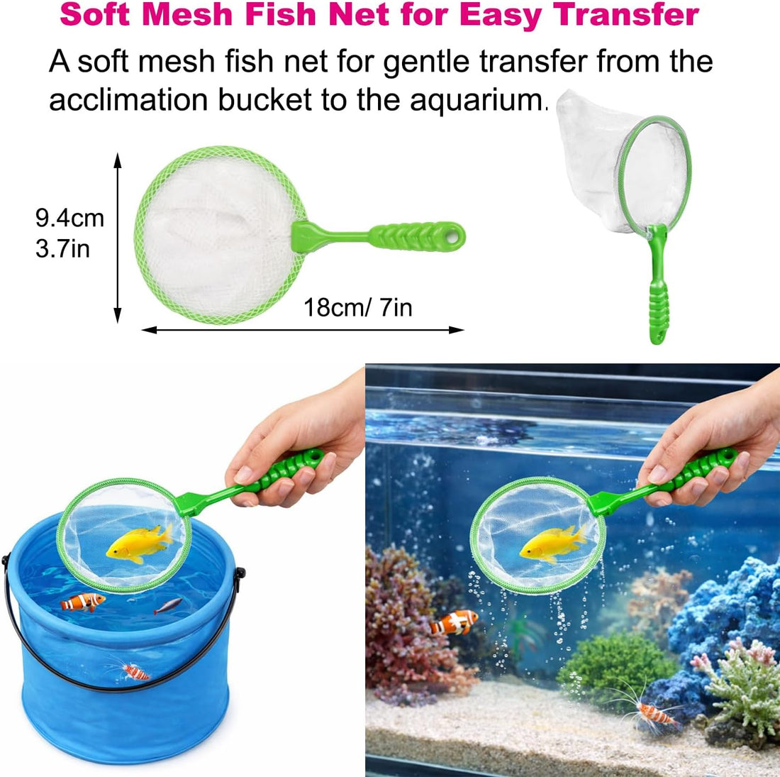 3Pcs Drip Acclimation Kit with Foldable Fish Acclimation Bucket
