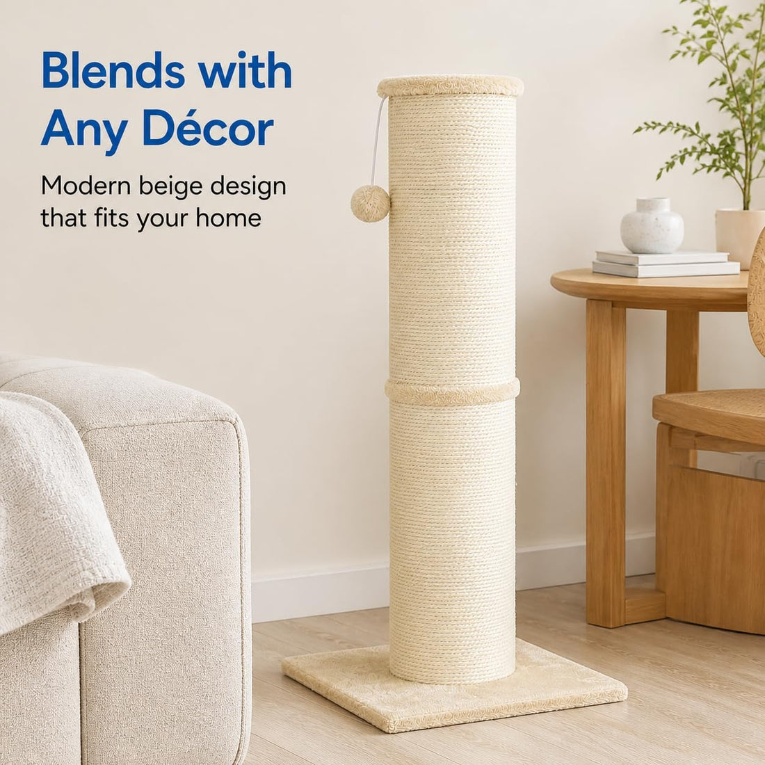 Cat Scratching Post with 5.5 Inch Diameter Sisal Post, 32 Inch