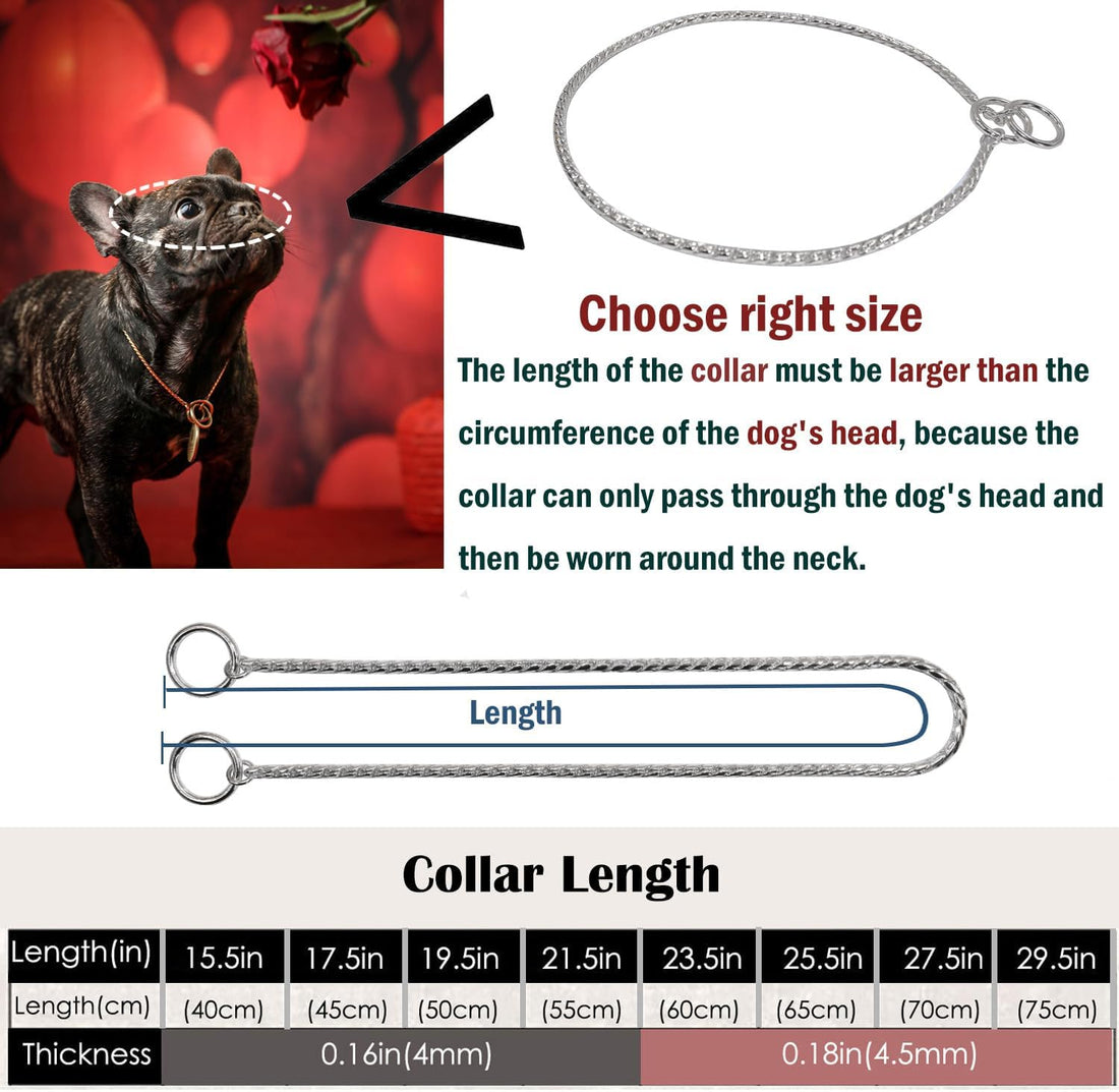 Heavy Duty Dog Choke Collar Slip Dog P Chain Snake Collar Plating