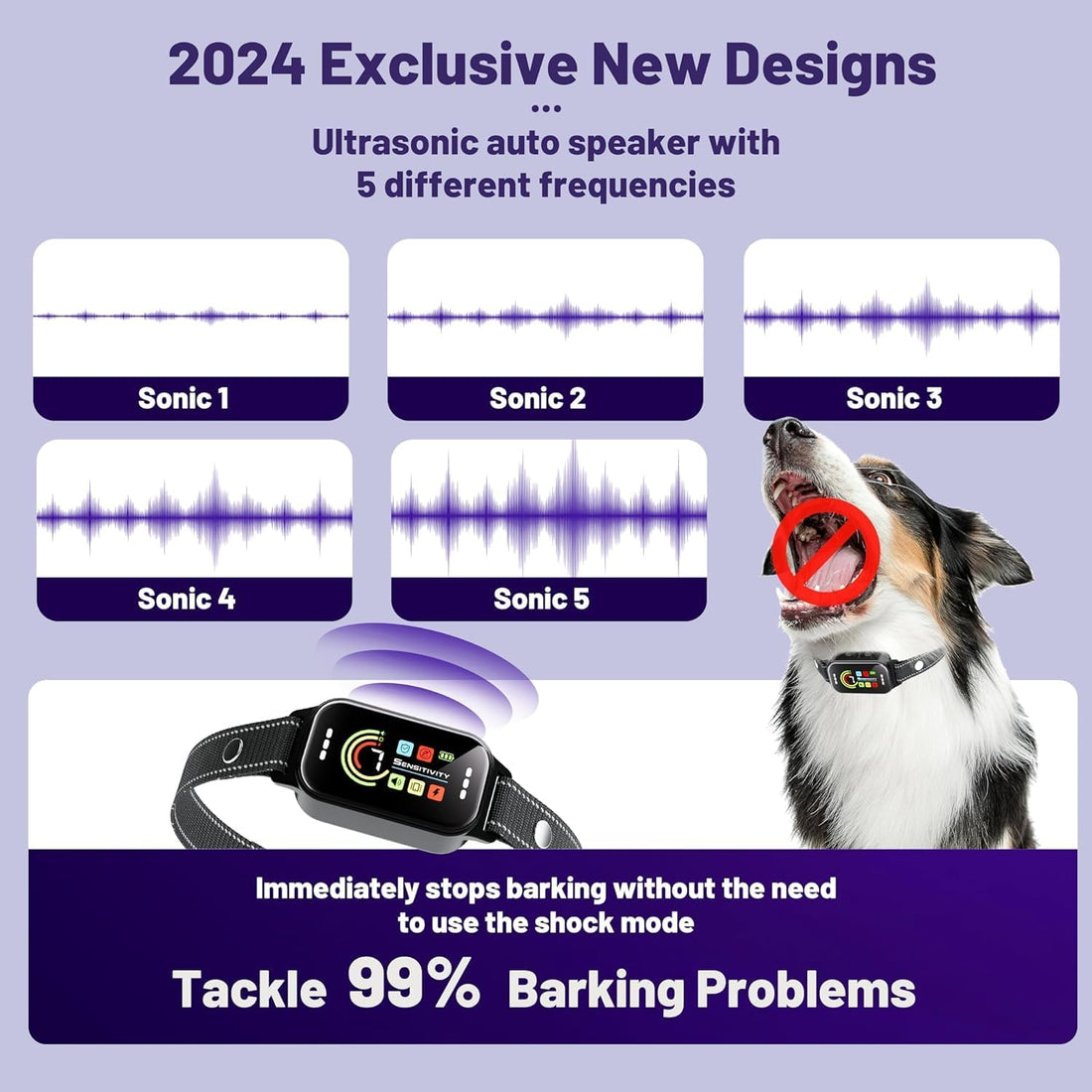 Bark Collar 2 Pack,Bark Collar for Large Medium Small Dogs