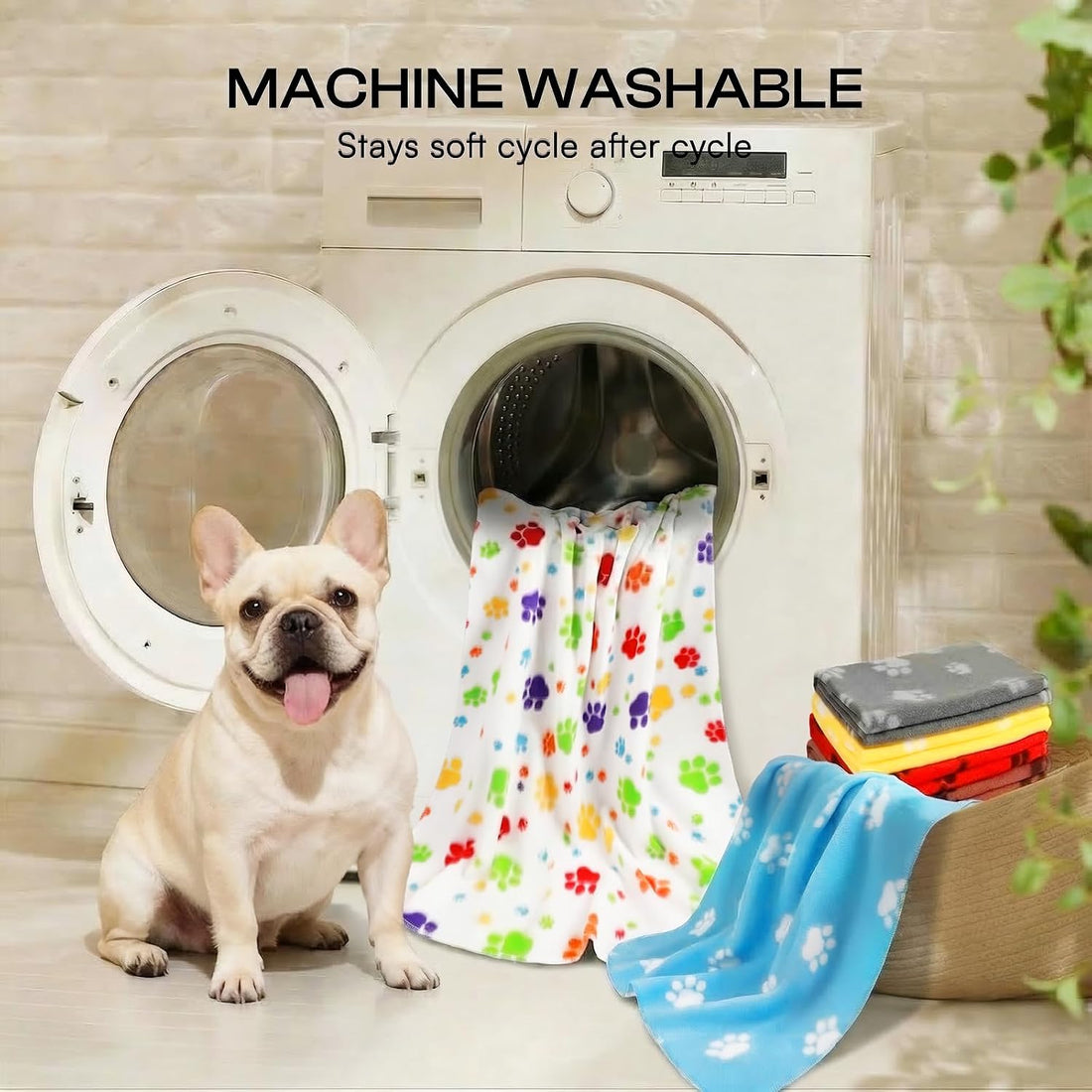 LINENLUX Fleece Dog Blankets 6-Pack