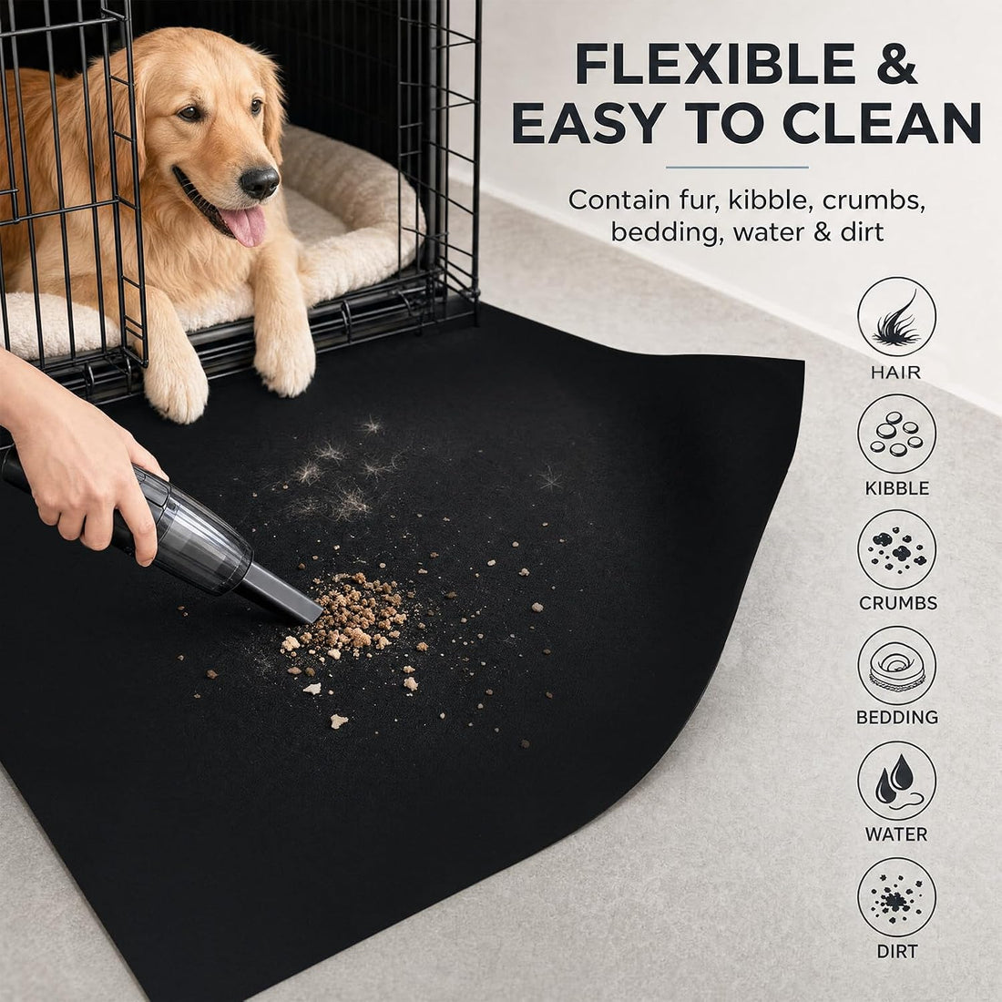 Dog Crate Floor Protector Mat Waterproof PVC Kennel Mat 32" x 50"