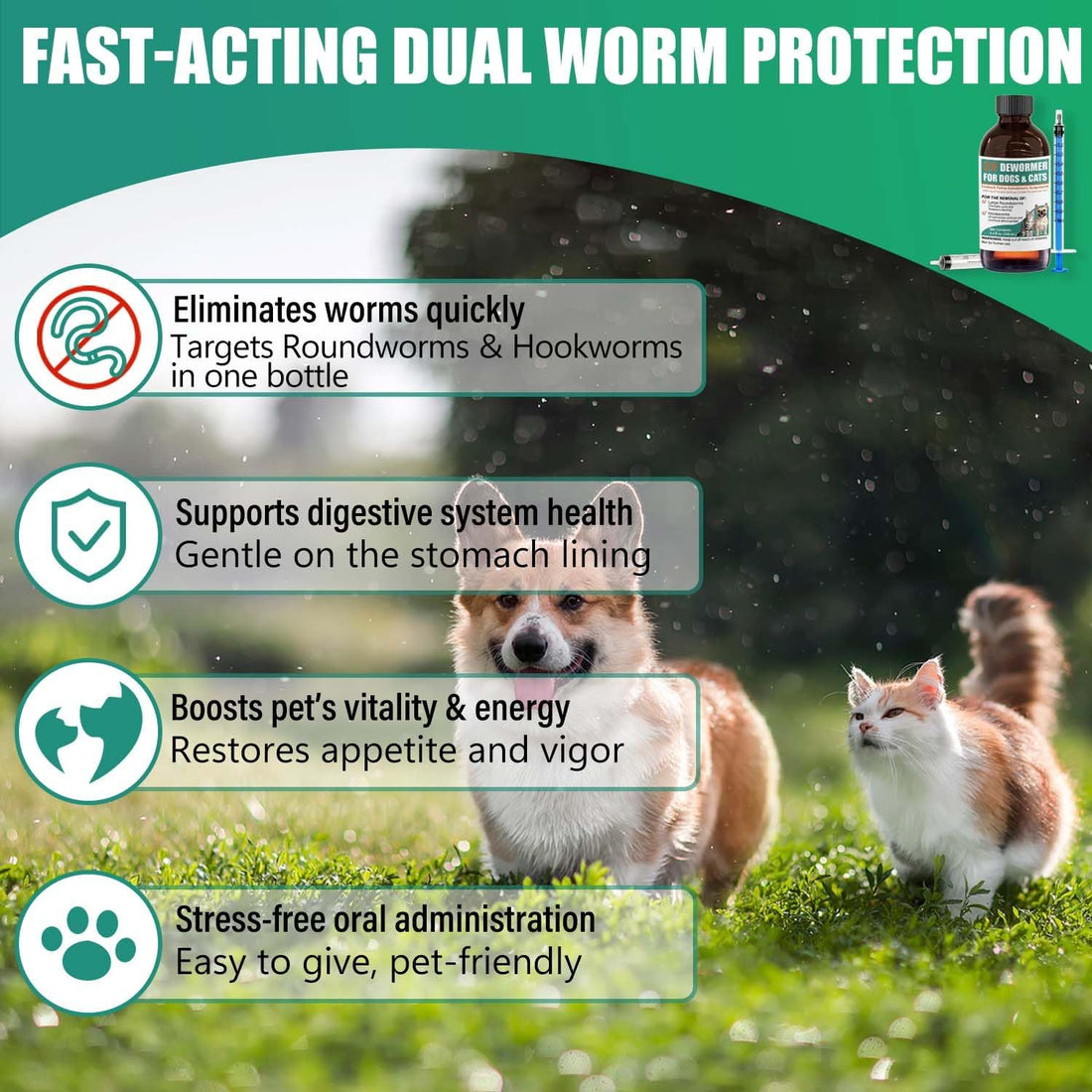 Liquid Dewormer 2X for Dogs & Cats