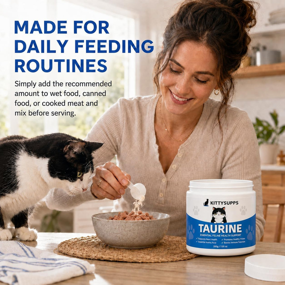 KITTYSUPPS Taurine for Cats, Taurine Supplement Powder