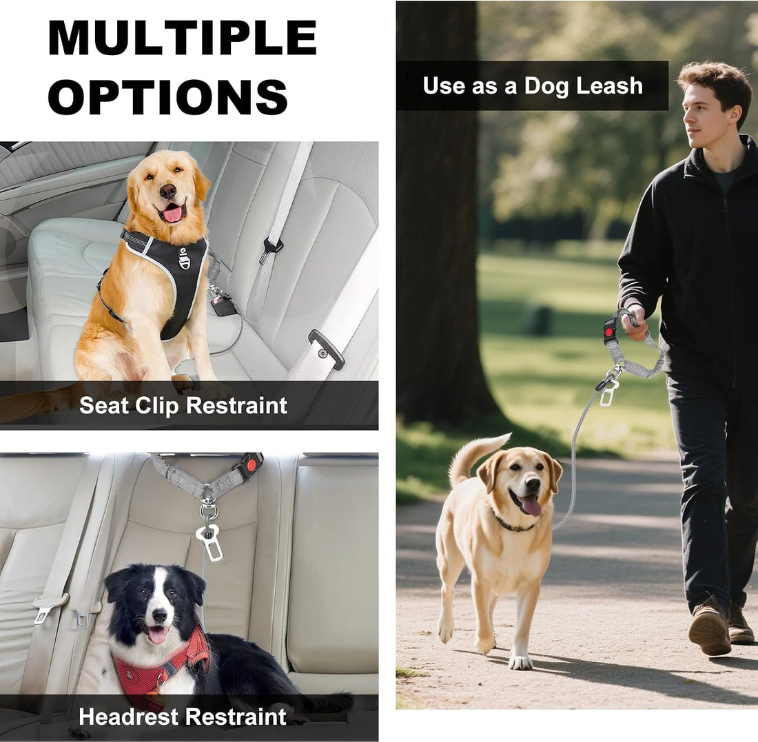 Dog Seat Belt for Car,Chew Proof Dog Car Seat Belt,2 in 1 Car Harness