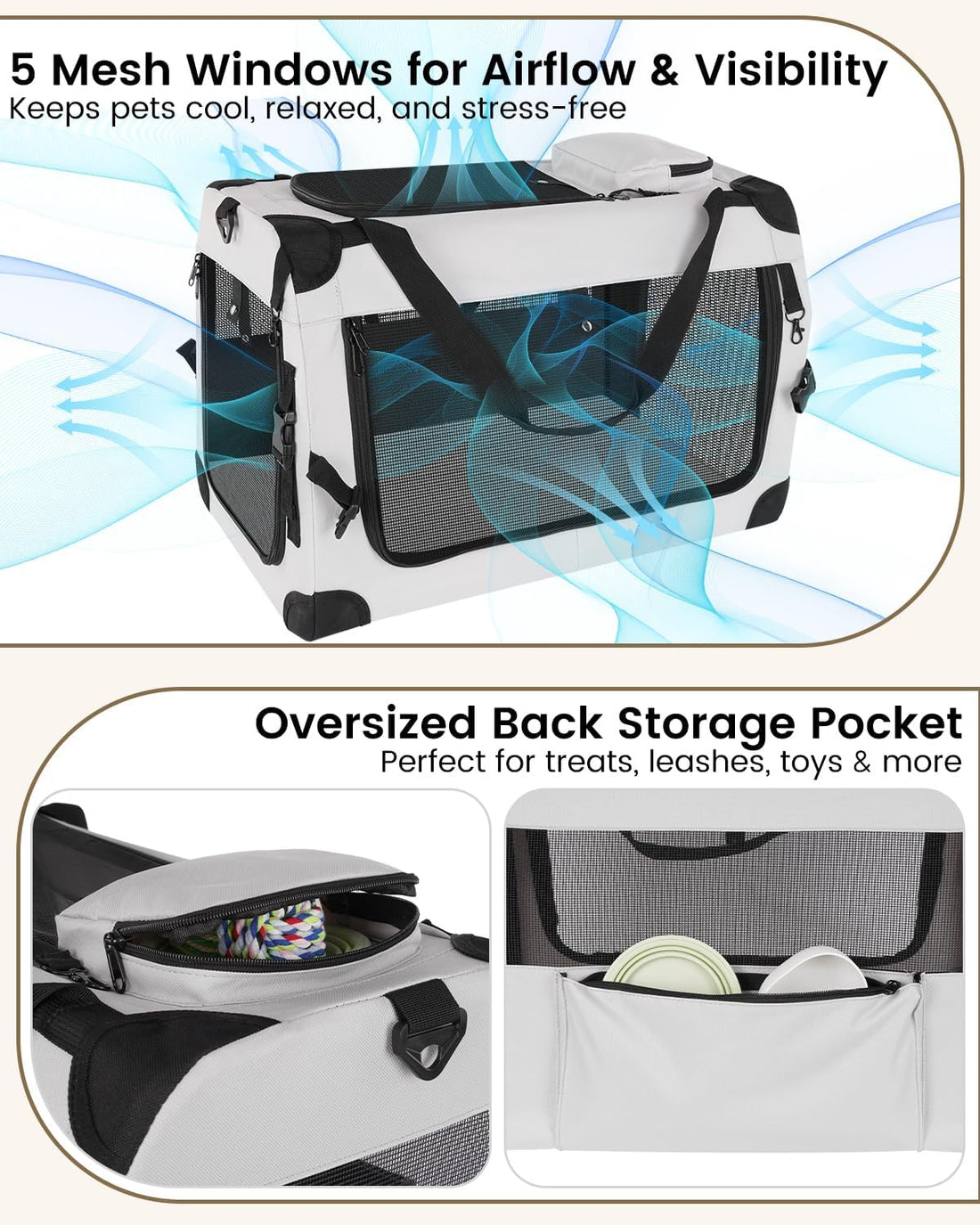 Extra Large Cat Carrier for 2 Cats, Soft-Sided Travel Carrier