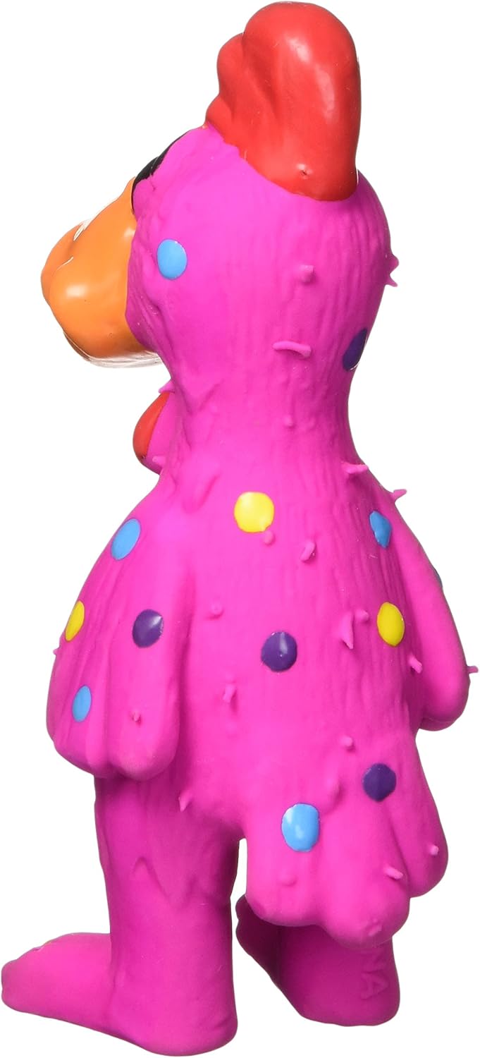 Multipet's Mini Globken Latex Plush Filled Polka Dot Chicken Dog Toy