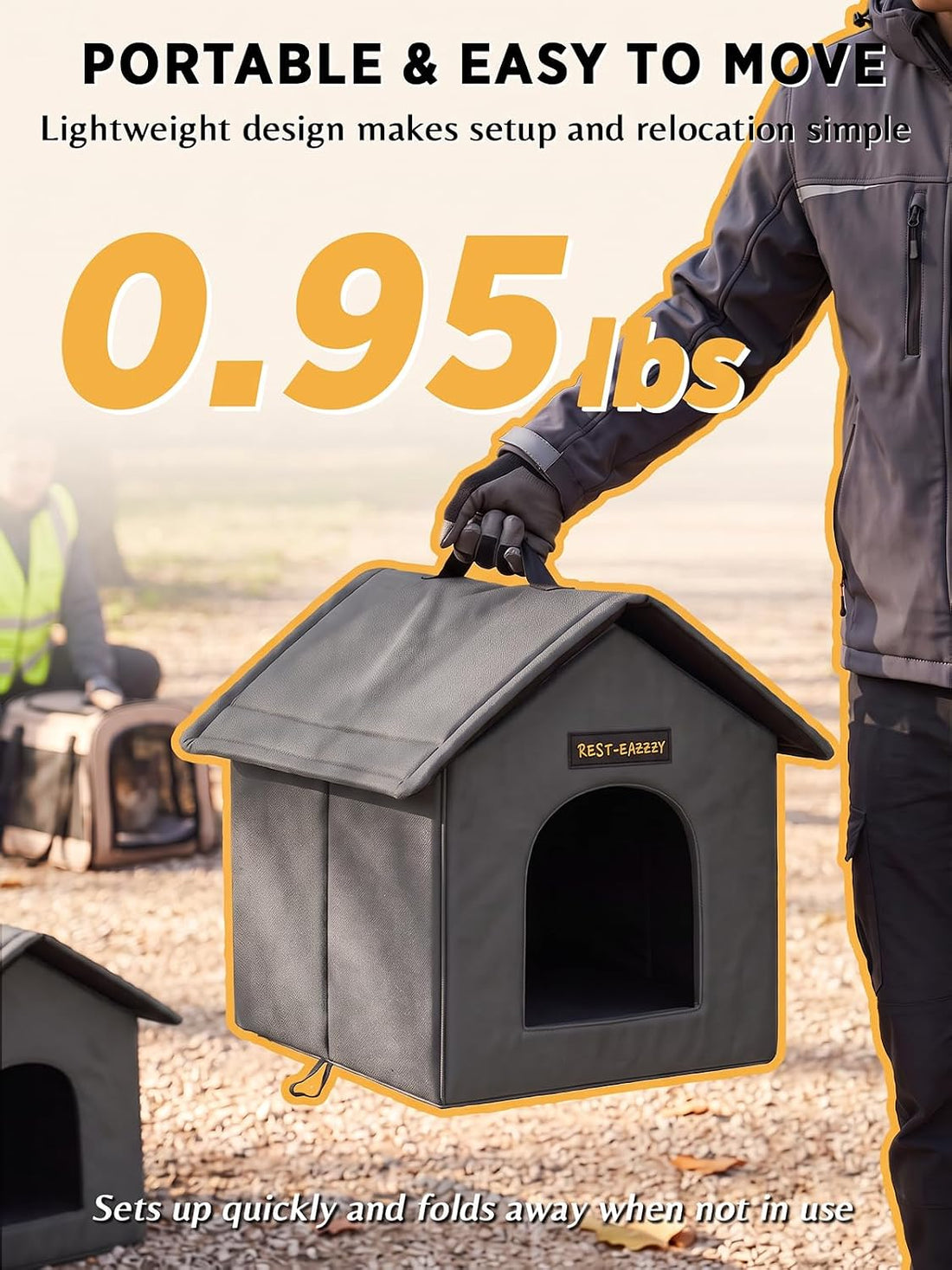 Rest-Eazzzy Outdoor Cat House for Feral Cats,Weatherproof & Insulated