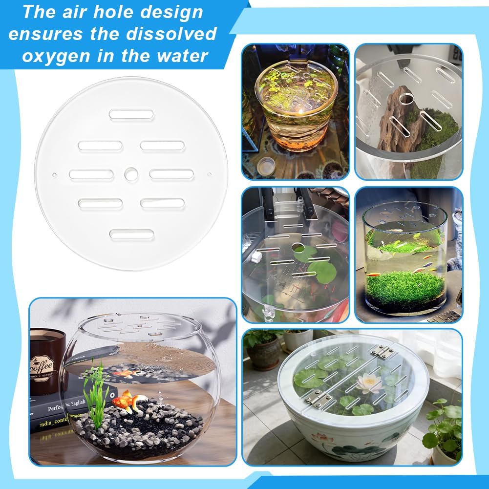 OLYCRAFT Acrylic Aquarium Anti-Jumping Lids Cover Round Acrylic Plate
